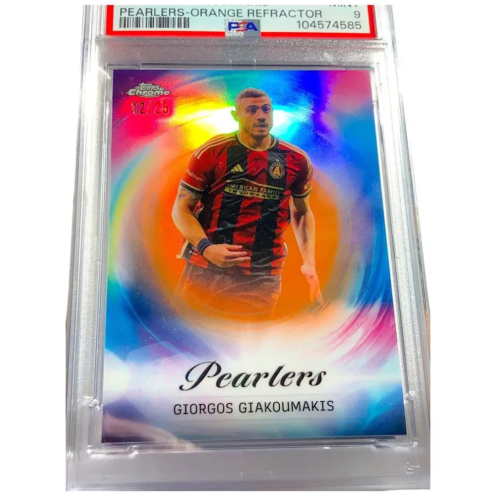 2023 Topps Chrome MLS Pearlers Orange #P-32 Giorgos Giakoumakis /25 PSA 9 Mint